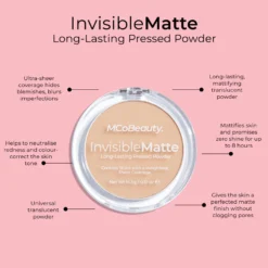 Invisible Matte Long Lasting Pressed Powder -Cosmetics Store Infograpgh InvisibleMatte 1200x1200 c7fbae90 ddd1 4bd4 aed1 546e18db87e6